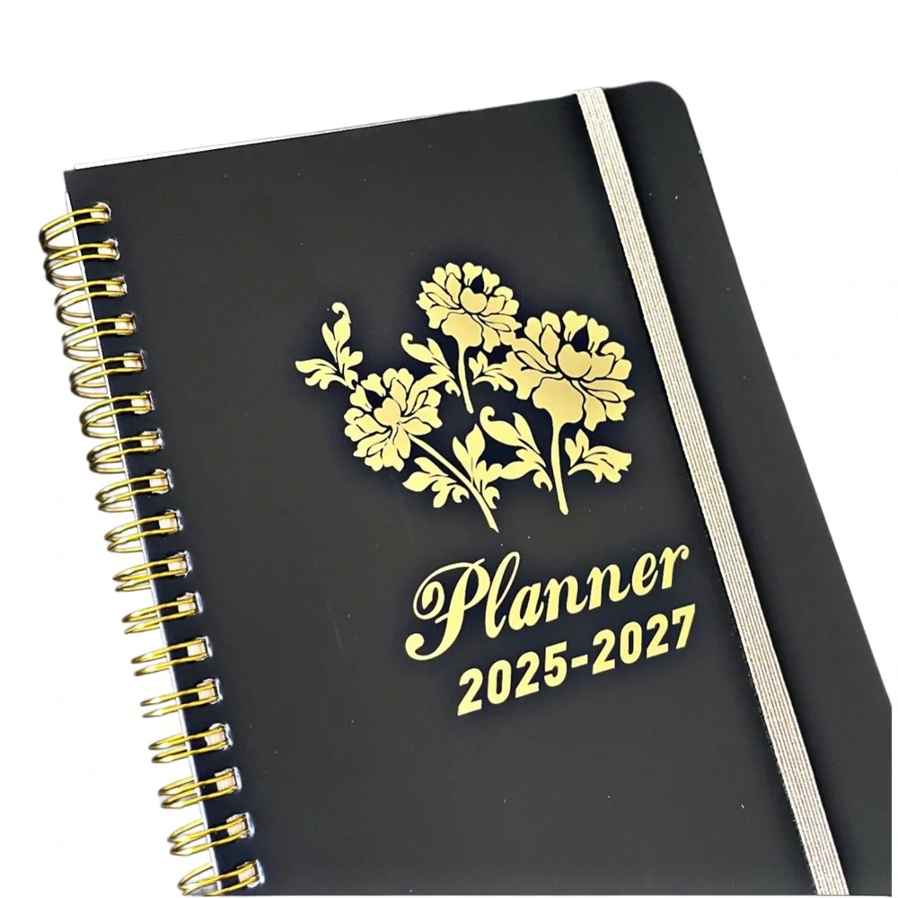 2025 - 2027 3 Year Black & Gold Planner Calendar